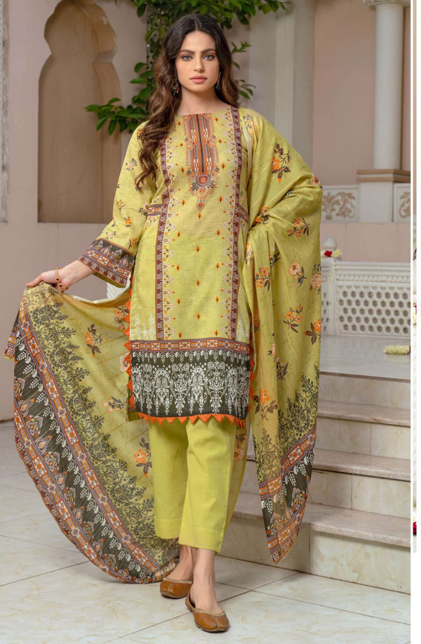BR-05 Ulfat Digital Printed Unstitched 3 piece Lawn Collection by Bronze