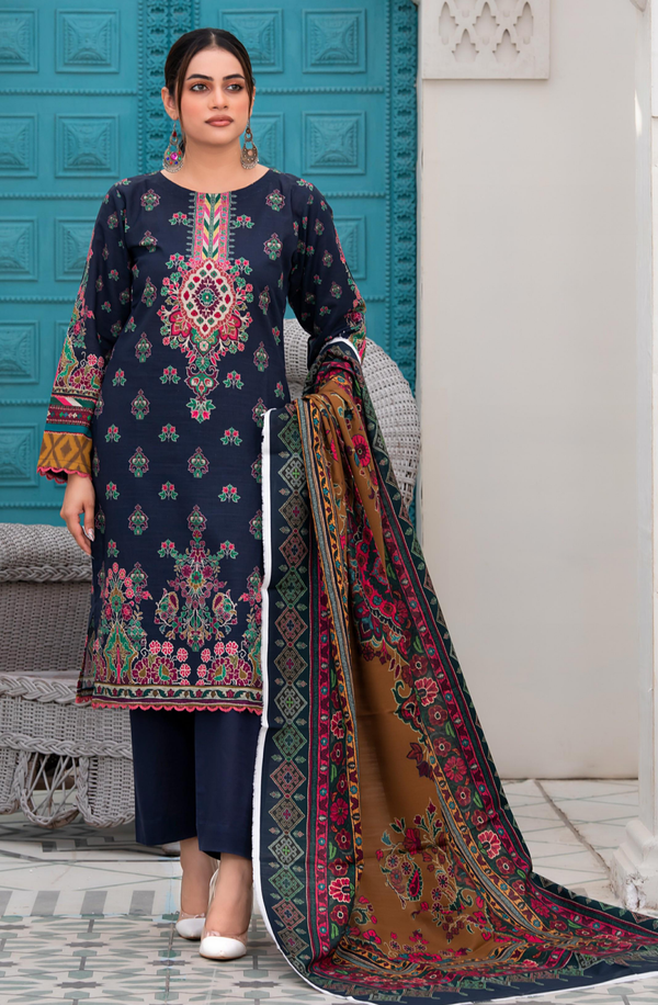 D#1 Unstitched 3 Piece Winter Khaddar Collection Volume 1 by Meerab