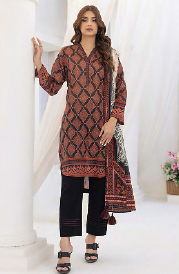 LG-MM-0022 Lakhany unstitched 3 piece Zari Printed Lawn Collection