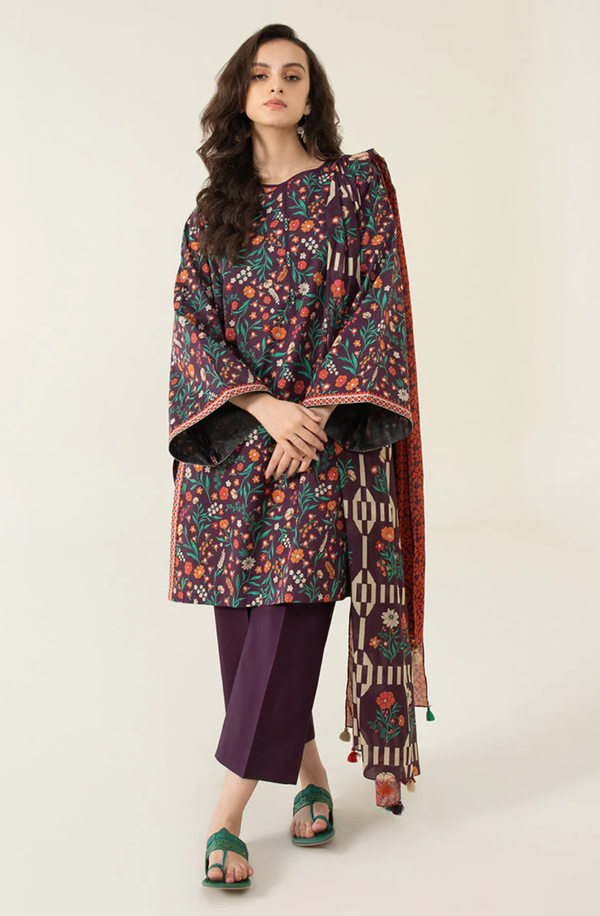 U3P-DY23V4-24R Printed Lawn Collection 2024 Volume 1 by Sapphire