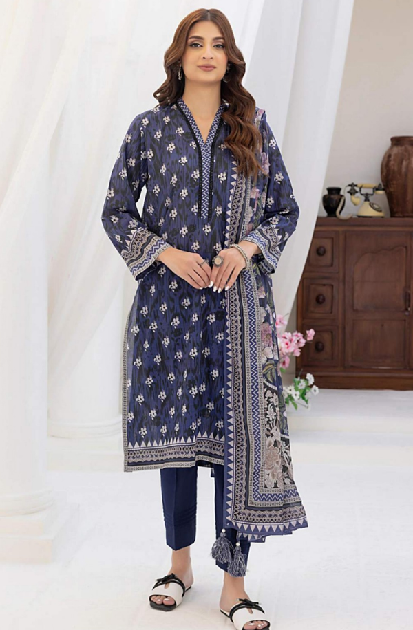 LG-MM-0023 Lakhany unstitched 3 piece Zari Printed Lawn Collection