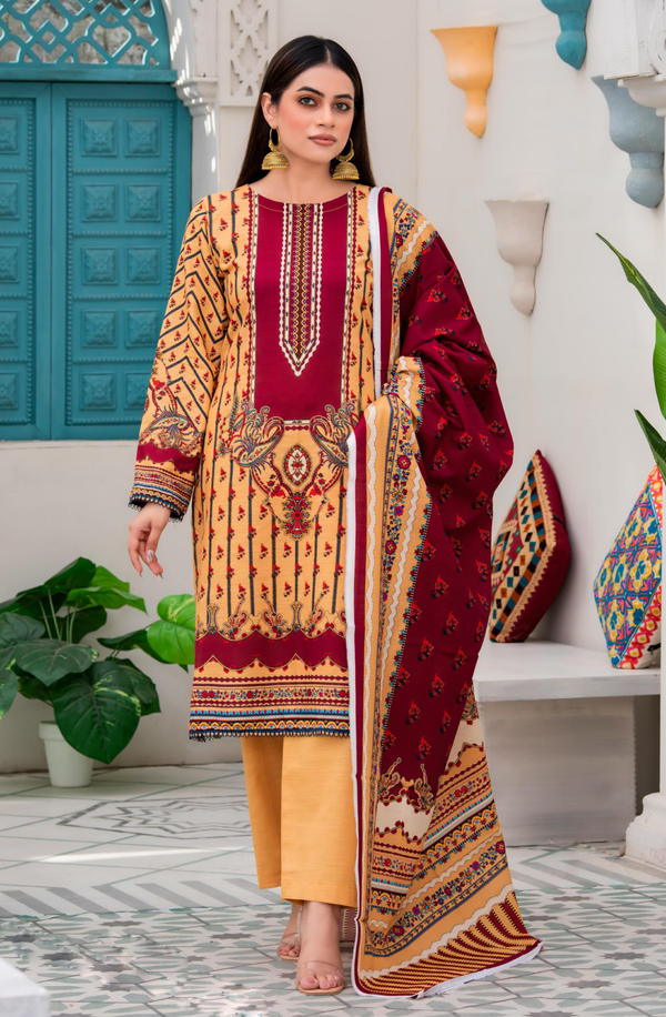 D#6 Unstitched 3 Piece Winter Khaddar Collection Volume 1 by Meerab