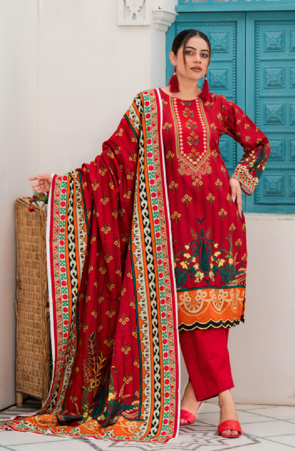 D#8 Unstitched 3 Piece Winter Khaddar Collection Volume 1 by Meerab