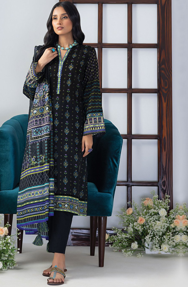LG-AA-0025 Unstitch 3 piece Suit Zari Printed Lawn Volume 4 by Lakhany