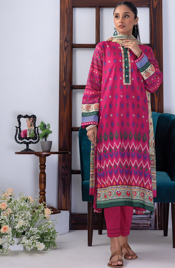 LG-AM-0018 Unstitch 3 piece Suit Zari Printed Lawn Volume 4 by Lakhany