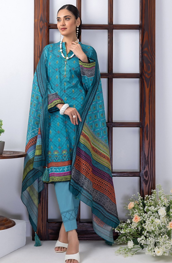LG-AM-0020 Unstitch 3 piece Suit Zari Printed Lawn Volume 4 by Lakhany
