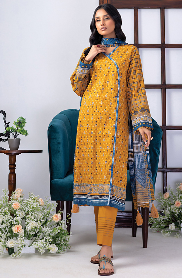 LG-AM-0019 Unstitch 3 piece Suit Zari Printed Lawn Volume 4 by Lakhany