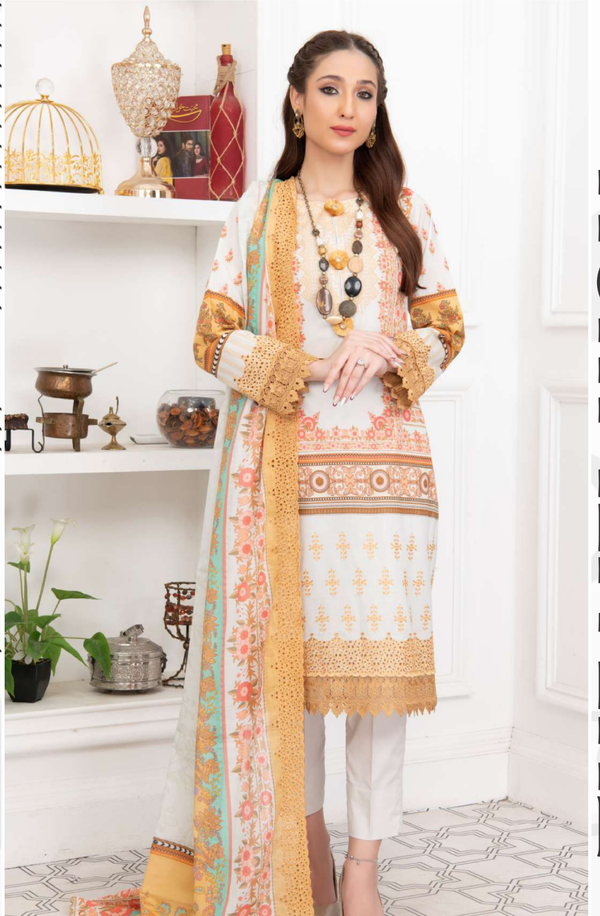 X14779-D03 Unstitched 3piece Suit Embroidered Lawn Collection Volume 2 by Rangrani