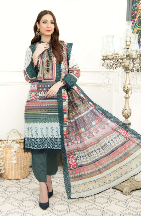 X14776-D04 Unstitched 3piece Suit Embroidered Lawn Collection Volume 2 by Rangrani