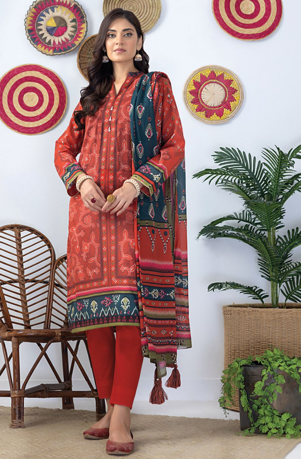 LG-EA-0481 Unstitched 3 Piece Suit Zari Printed Lawn Volume 5 by Lakhany