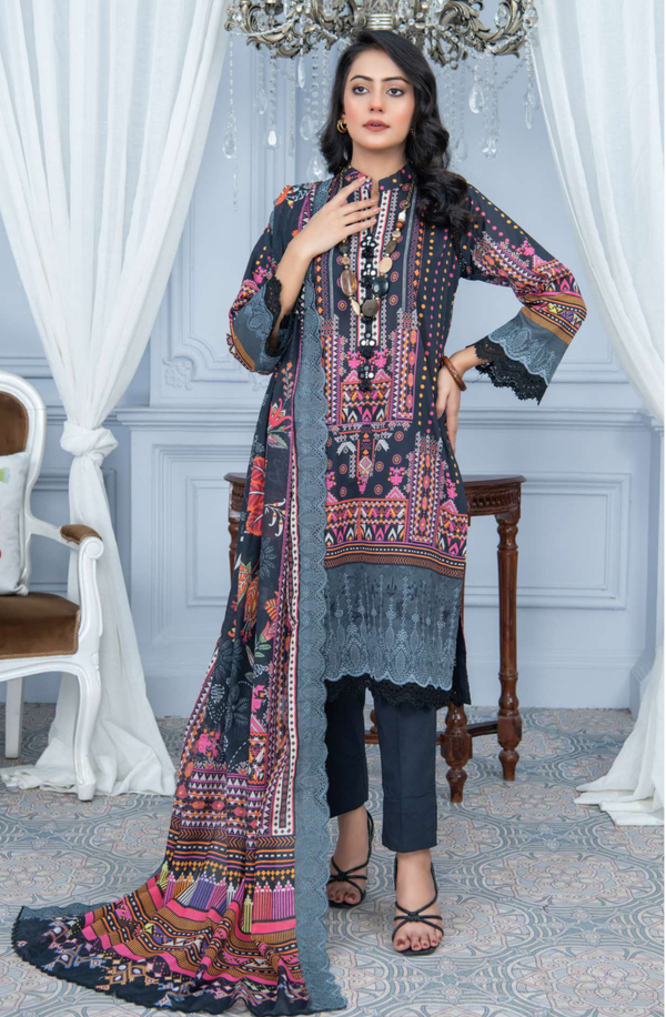 X14822-07 Unstitched 3piece Suit Embroidered Lawn Collection Volume 3 by Rangrani