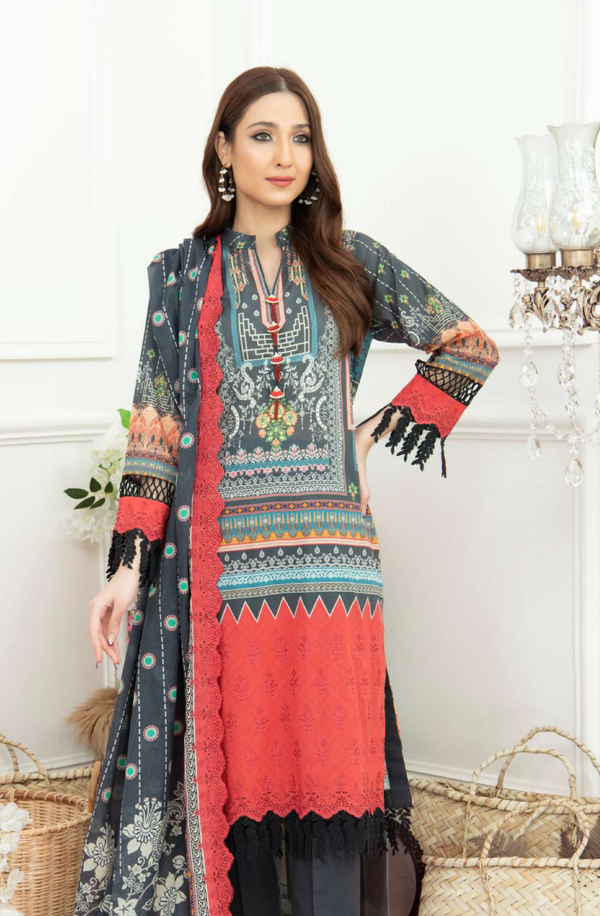 X14773-D06 Unstitched 3piece Suit Embroidered Lawn Collection Volume 2 by Rangrani