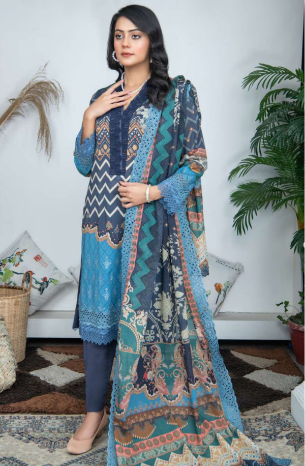 X14814-09 Unstitched 3piece Suit Embroidered Lawn Collection Volume 3 by Rangrani