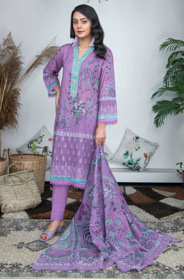 X14818-10 Unstitched 3piece Suit Embroidered Lawn Collection Volume 3 by Rangrani