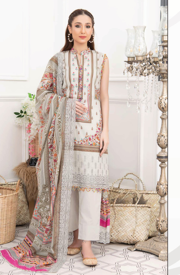 X14774-D09 Unstitched 3piece Suit Embroidered Lawn Collection Volume 2 by Rangrani