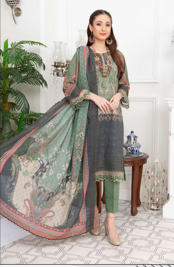 X14777-D01 Unstitched 3piece Suit Embroidered Lawn Collection Volume 2 by Rangrani