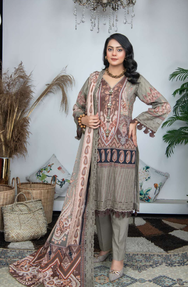 X14817-01 Unstitched 3piece Suit Embroidered Lawn Collection Volume 3 by Rangrani