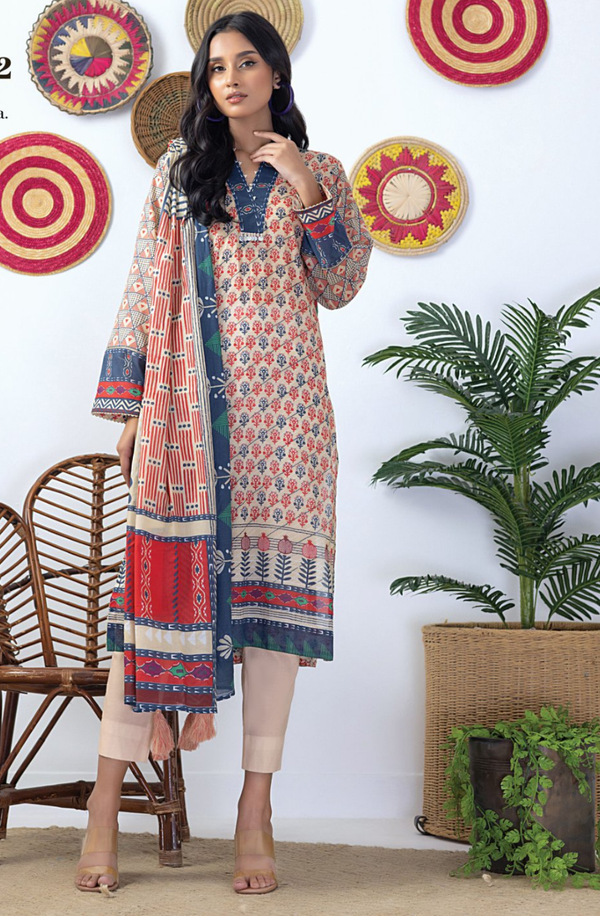 LG-EA-0482 Unstitched 3 Piece Suit Zari Printed Lawn Volume 5 by Lakhany
