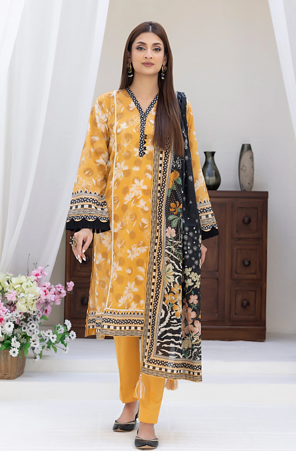 LG-MM-0020 Lakhany unstitched 3 piece Zari Printed Lawn Collection
