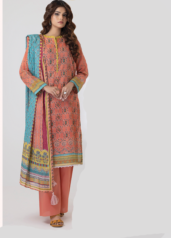 PL-CC-002 3-piece Unstitched Printed Lawn by Lakhany