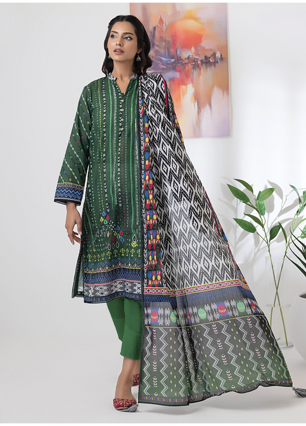 PL-CC-007 3-piece Unstitched Printed Lawn by Lakhany