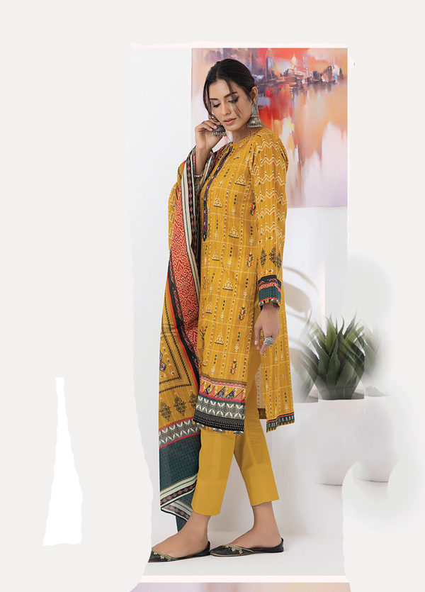 PL-CC-009 3-pieceUnstitched Printed Lawn by Lakhany