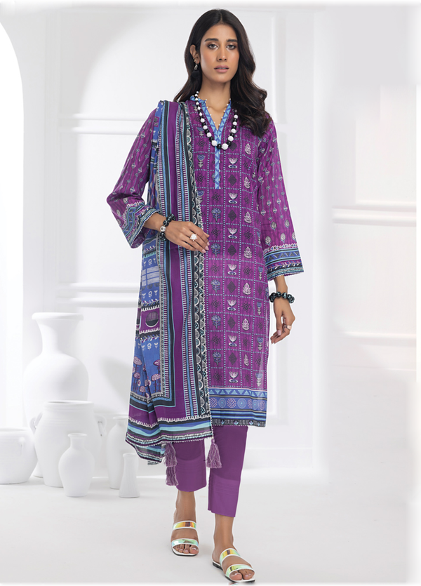 LG-AA-0008 Unstitched 3 Piece Zari Printed Lawn Vol-3 by Lakhany
