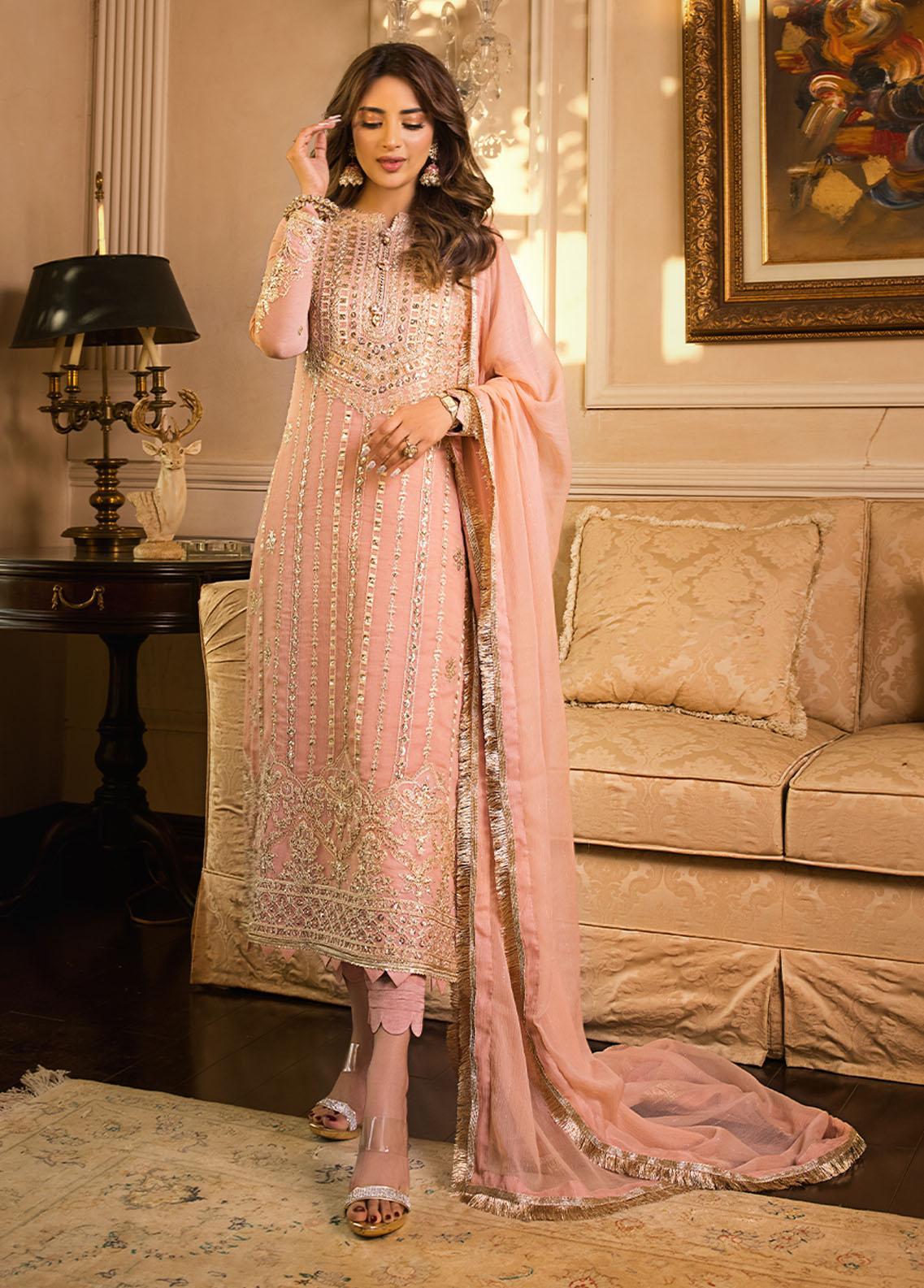 Asim Jofa Maahru Noorie Embroidered Suits Unstitched 3 Piece AJSM-48 - Festive Collection