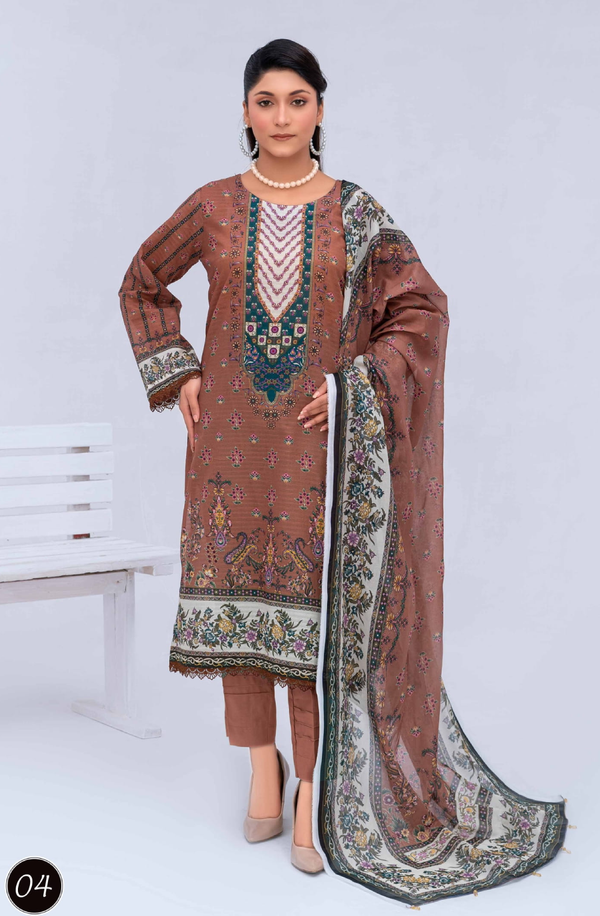 MCV3-04 Unstitch Lawn Collection 2025 Volume-03 by Moco Prints
