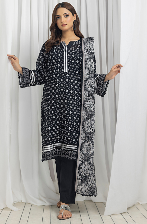 SBNW-10 Unstitch 3 Piece Salina Black & White Suit 2024 Volume 4 by Regalia