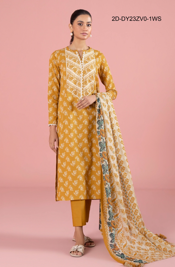 2D-DY23ZV0-1WS Unstitched Printed Lawn Collection 2025 Volume-6 by Sapphire