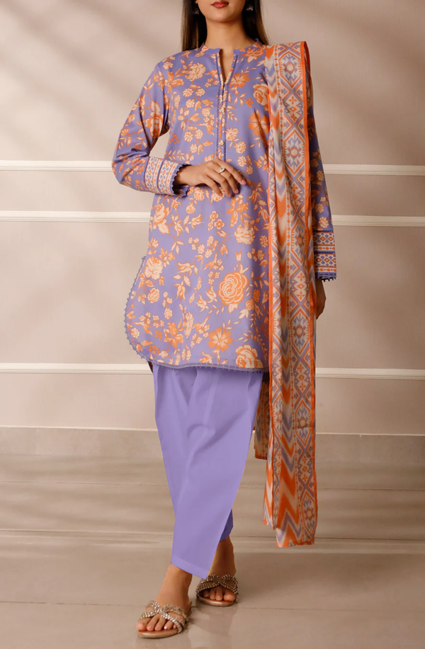 U01-25224-05B Unstitched Printed Lawn Collection 2025 Volume-04 by Saya