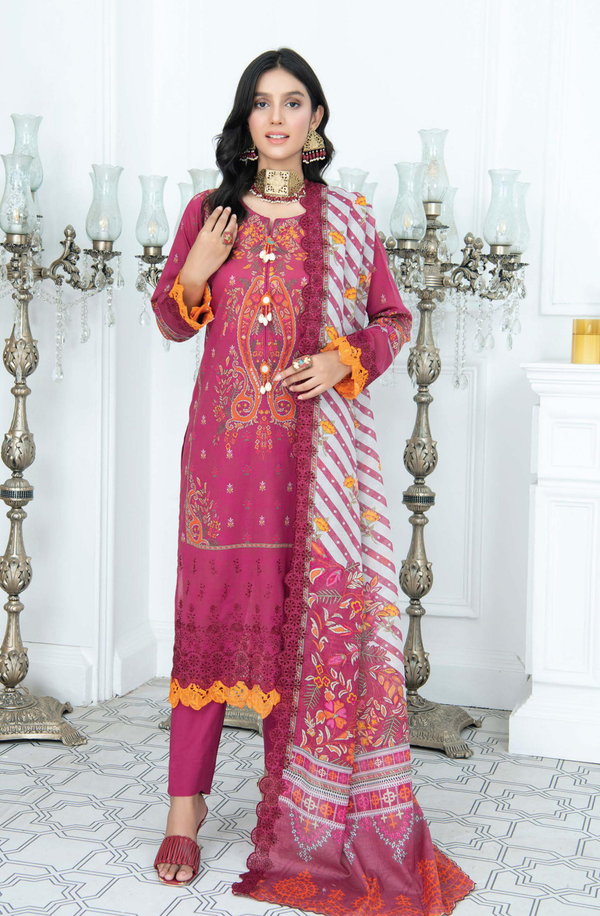 D/10 X17073 unstitched 3 piece Digital Printed Embroidered lawn suit by Rangriti