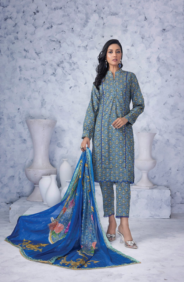 SSZ-2 Unstitched 3 piece Suit Silk Zari Lawn Collection by Regalia