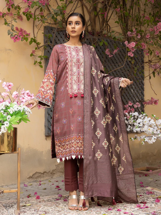 UNS23AI003UT Rukhsaar Embroidered Collection Unstitched 3 piece Suit by Salitex