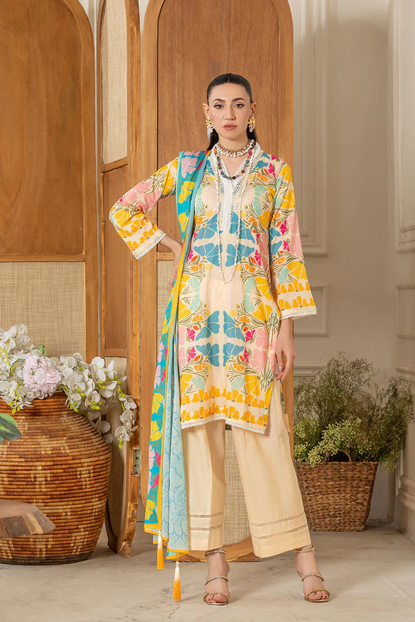 FLARIS PF062408 Unstitched Bold & Black Premium Lawn Collection by Paltar