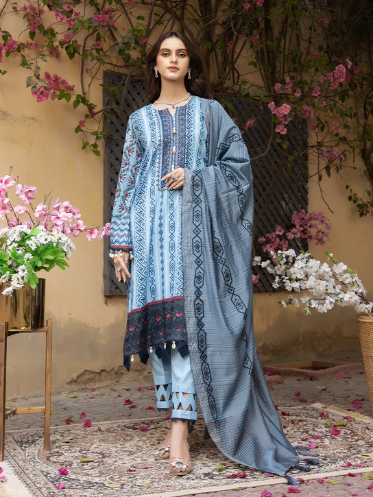 UNS23AI002UT Rukhsaar Embroidered Collection Unstitched 3 piece Suit by Salitex