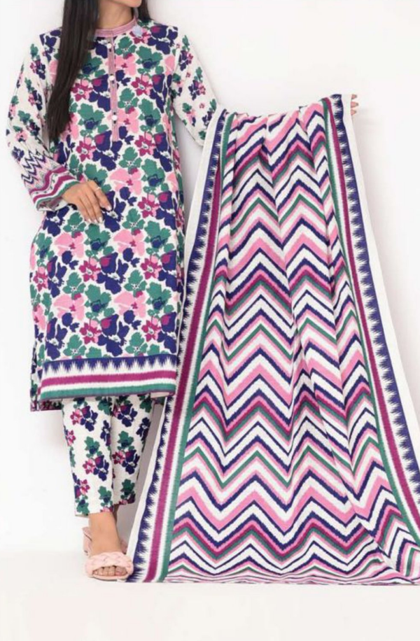 SK3-22096270 Mizaj Unstitched 3 piece Khaddar Collection