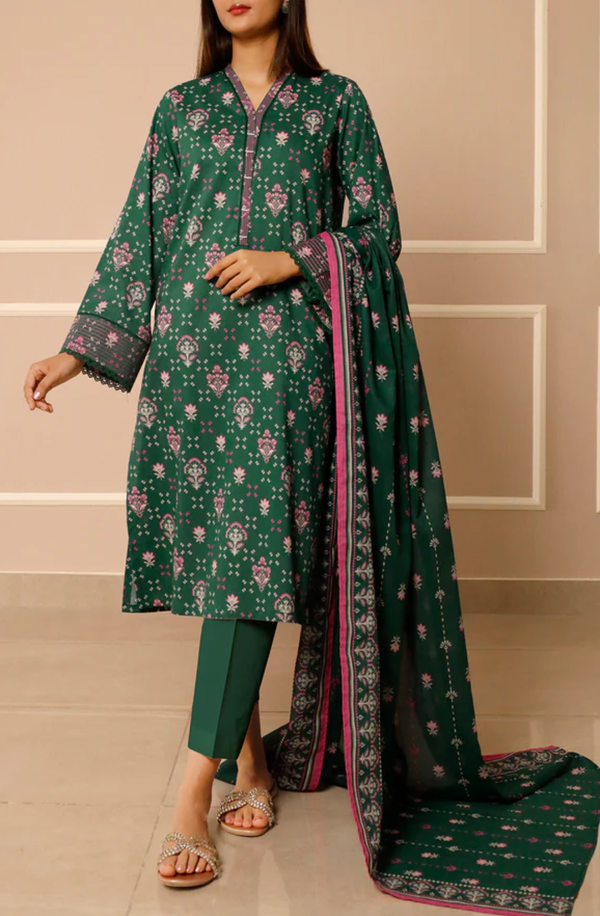 U01-25208-09B Unstitched Printed Monochrom Collection 2025 by Saya