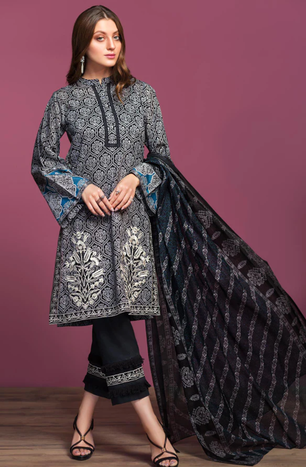 42001081-R Unstitched 3 piece Suit Nishat Lawn Collection Volume-5