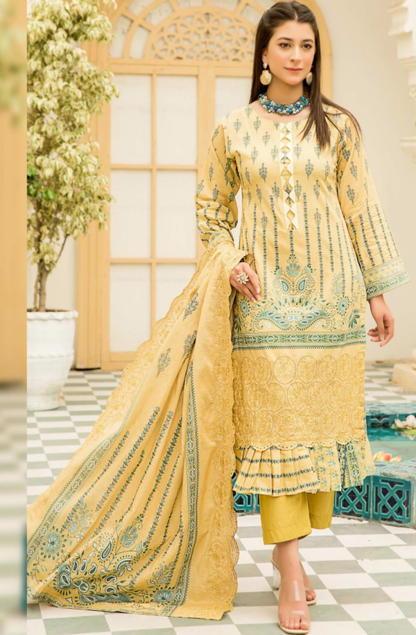 MYSTICAL Unstitched 3 piece Luxury Embroidered lawn Suit by Tehzeeb