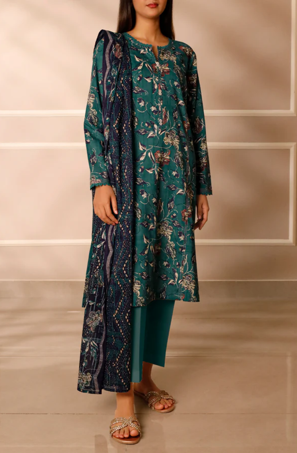 U01-25208-10B Unstitched Printed Monochrom Collection 2025 by Saya