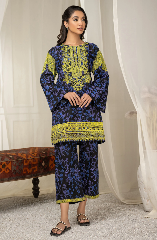 U2479SU-2PC-BLK Unstitch 2 Piece Lawn Collection 2024 by Limelight