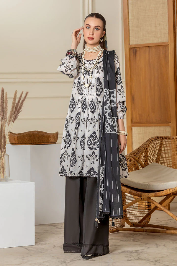 NOIR PF062403 Unstitched Bold & Black Premium Lawn Collection by Paltar
