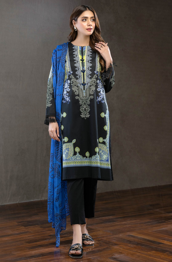U2799SU-2PC-BLK Unstitch 2 Piece Lawn Collection 2024 by Limelight