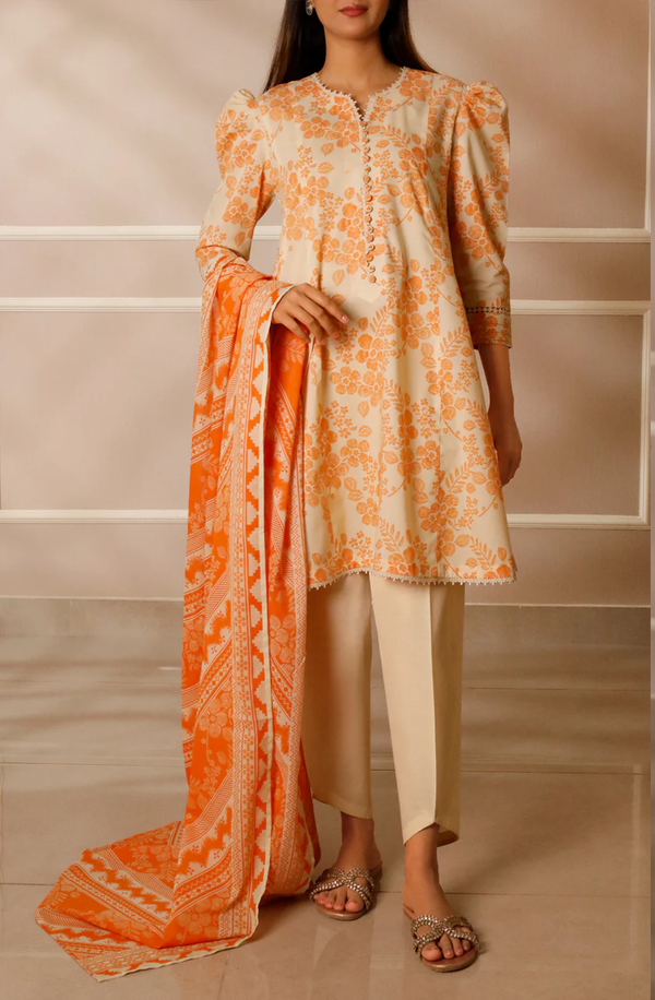 U01-25224-01B Unstitched Printed Lawn Collection 2025 Volume-04 by Saya