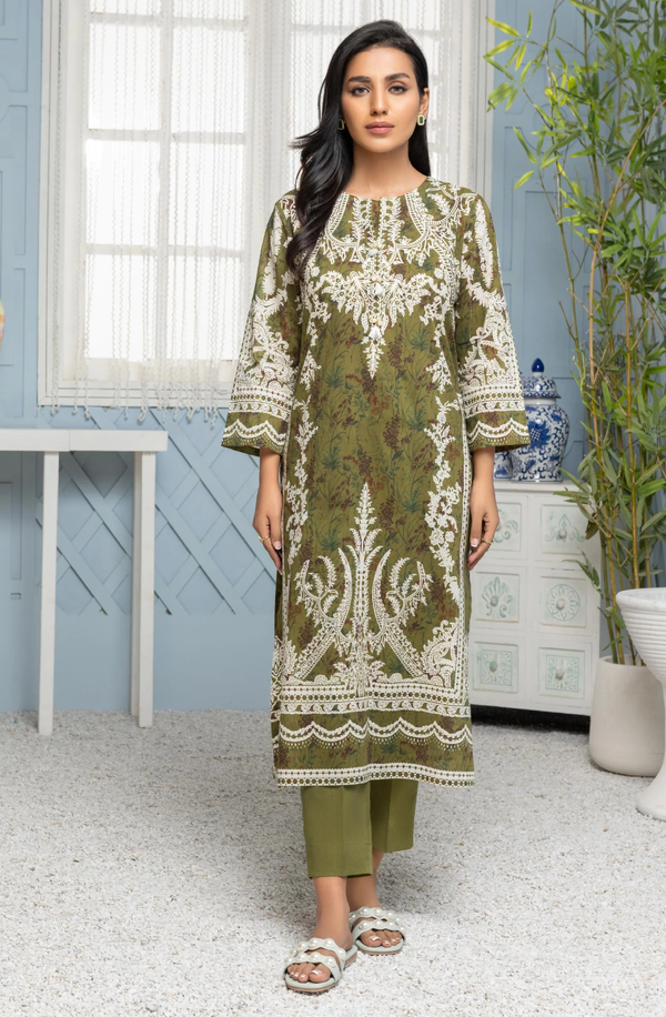 U2897SU-2PC-GRN Unstitch 2 Piece Lawn Collection 2024 by Limelight