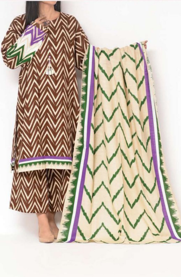 SK3-22096265 Mizaj Unstitched 3 piece Khaddar Collection