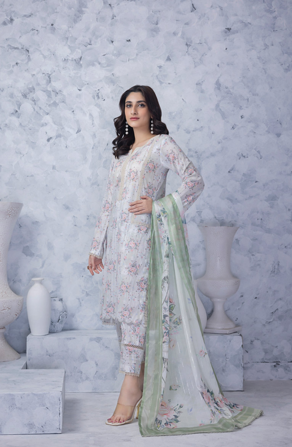 SSZ-8 Unstitched 3 piece Suit Silk Zari Lawn Collection by Regalia