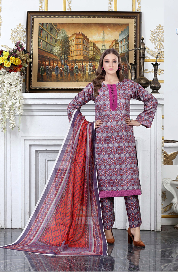 CL-10 COCO Lawn Prints Unstitched 3-piece Suit by Lenaim